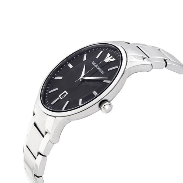 Emporio Armani Renato Quartz Black Dial Silver Steel Strap Watch For Men - AR11181 - Image 8